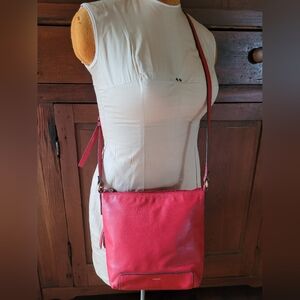 Fossil Red Crossbody Bag Sleek Design